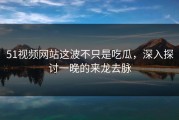 51视频网站这波不只是吃瓜，深入探讨一晚的来龙去脉