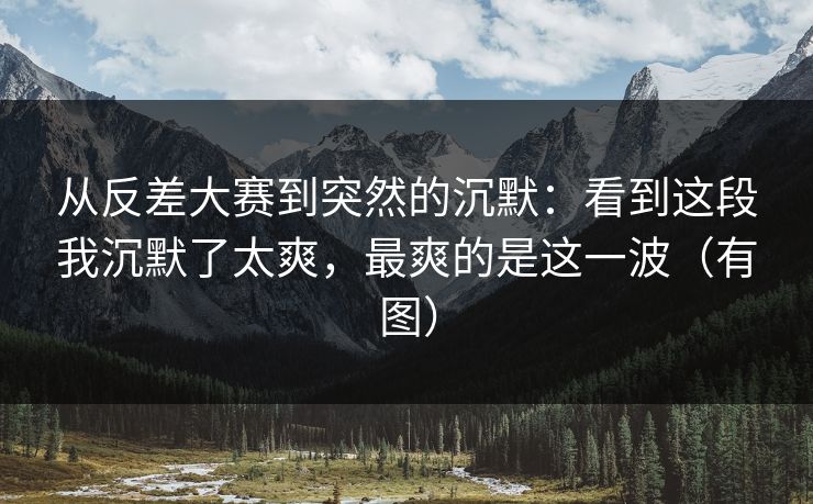 从反差大赛到突然的沉默:看到这段我沉默了太爽,最爽的是这一波(有图) 从反差大赛到突然的沉默:看到这段我沉默了太爽,最爽的是这一波(有图)